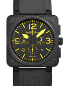 Bell & Ross BR01-94 Carbon Yellow Ltd Chronographe Montre Réplique